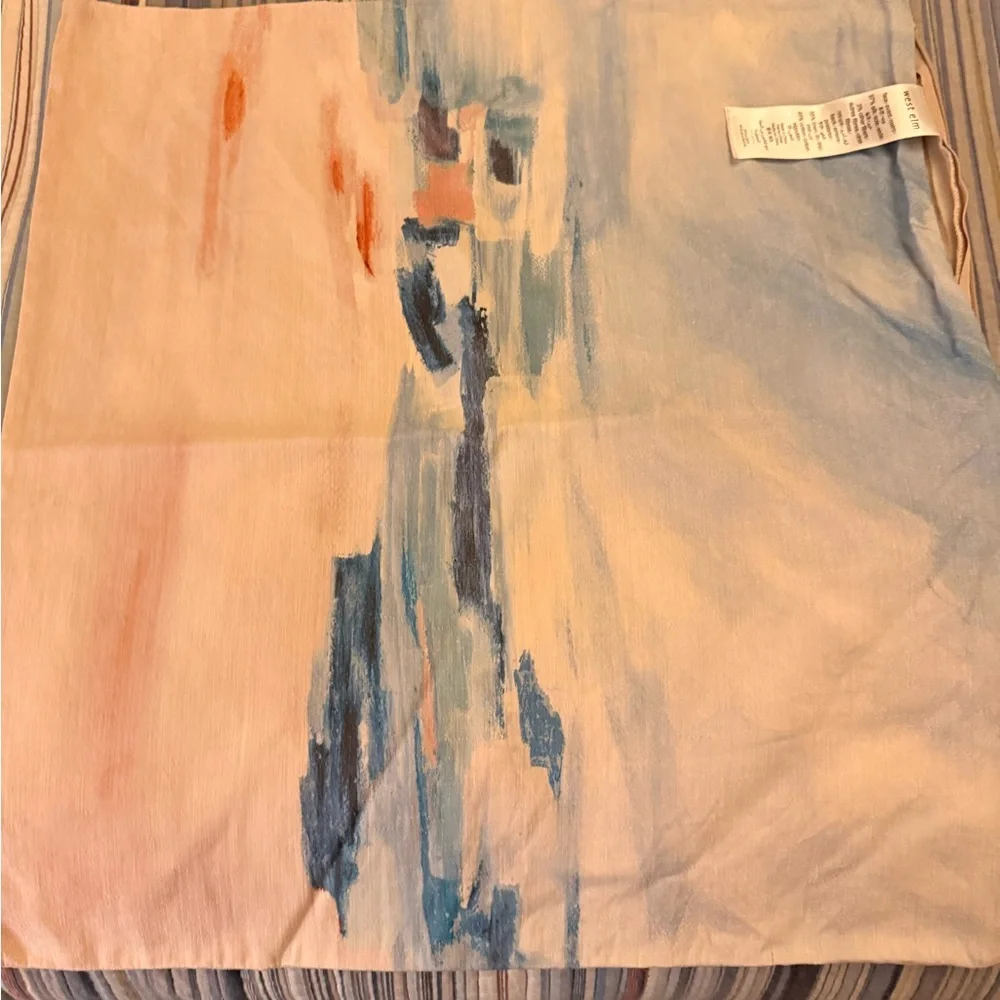 West Elm Abstract Pillow Cover - Blue and Orange